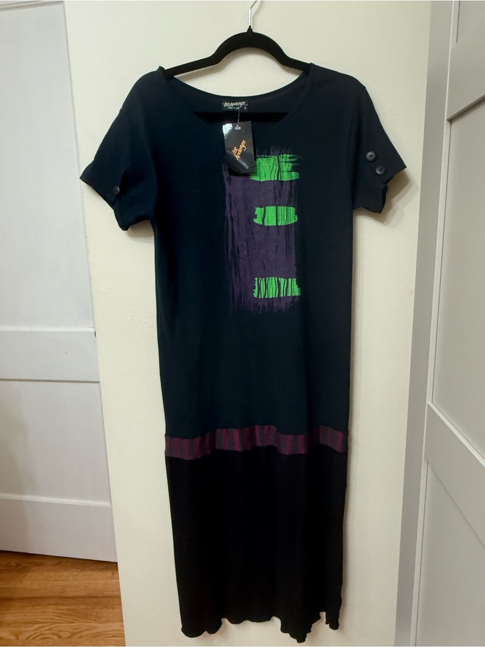 NWT Lee Andersen S Artist Handmade Whimsigoth Short Sleeve Jersey Dress Boho - Picture 2 of 11
